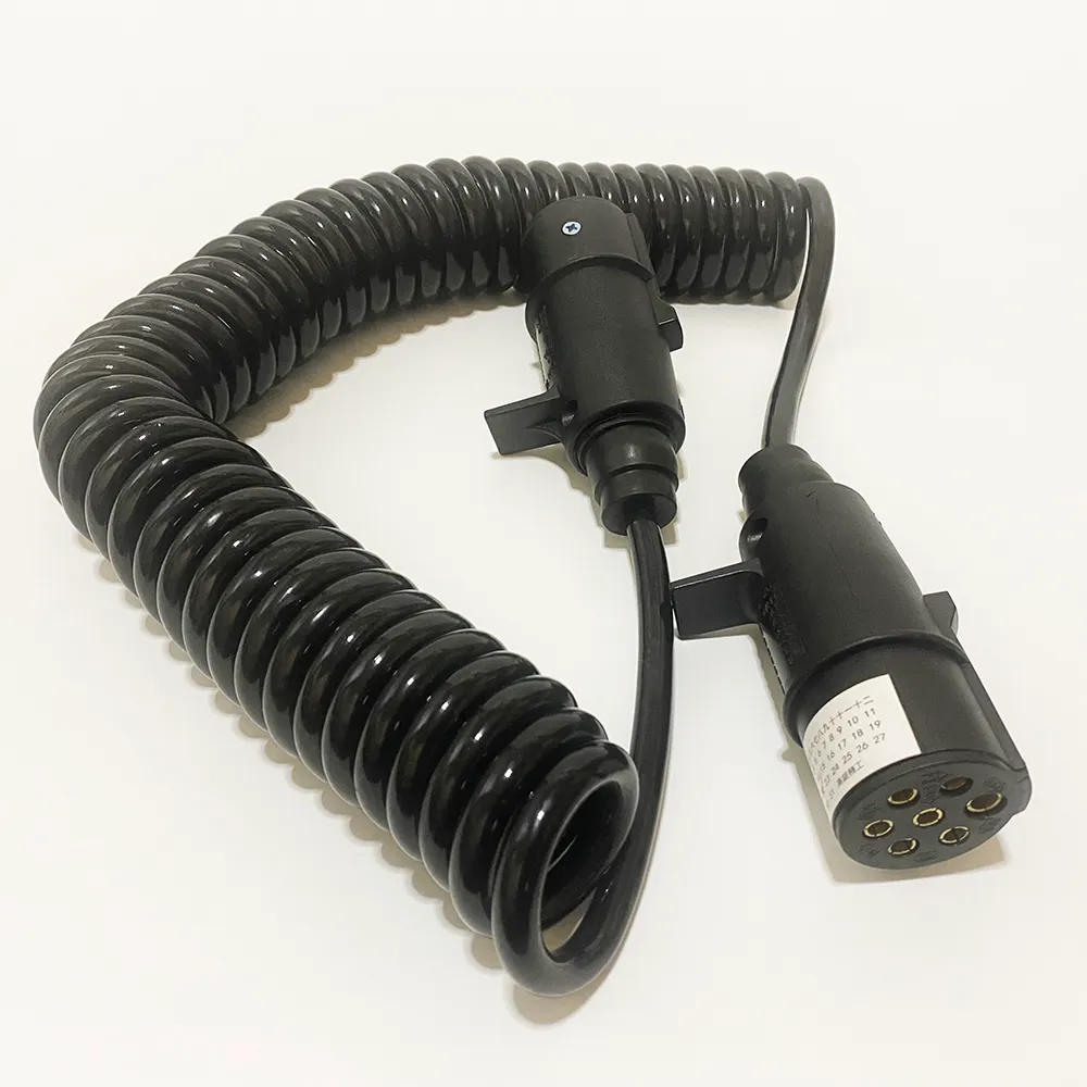 7-Pin Trailer Cable Heavy-Duty Spiral Spring Stretch Wire, 7-Core Line ...