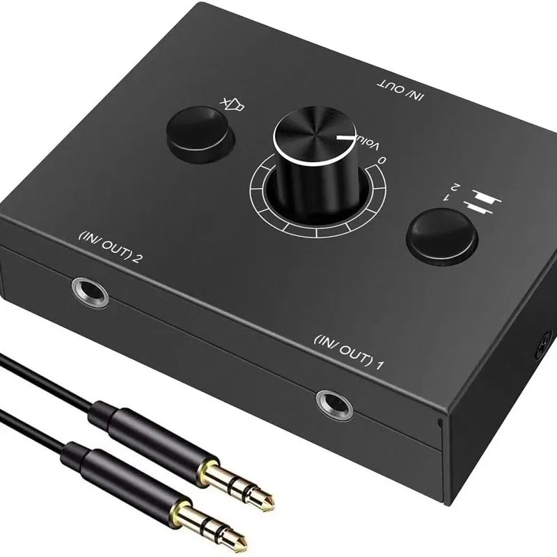 2024 VAIO DUAL 3,5 mm Splitter de áudio estéreo Splitter Splitter Bidirecional Stridting Stritter Splitter Box 4 em 2 ou 2 em 4 em 4 - Para uma maneira dupla