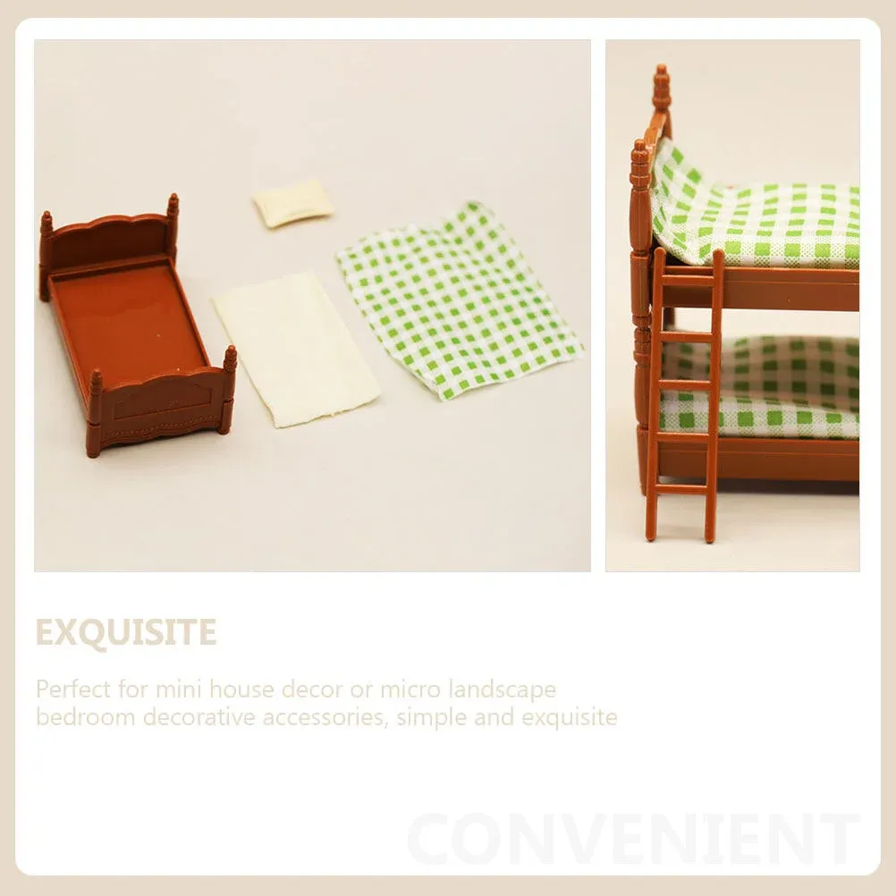 Dolls For Dollhouse Healifty 1:12 Scale Dollhouse Bunk Bed Set - Wooden  Miniature Furniture With Ladder Doll House Furniture, image size:1002x1002