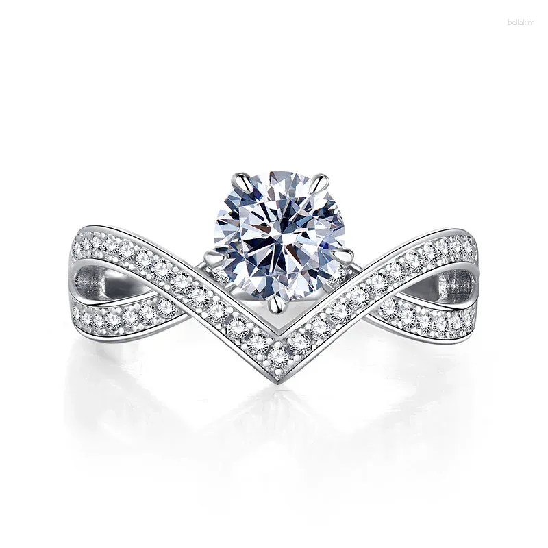 Clusterringe 925 Sterling Silber Floer Form Diamant offen für Frauen Hochzeit Engagement Brautschmuck elegante Ring Mode Accessoires
