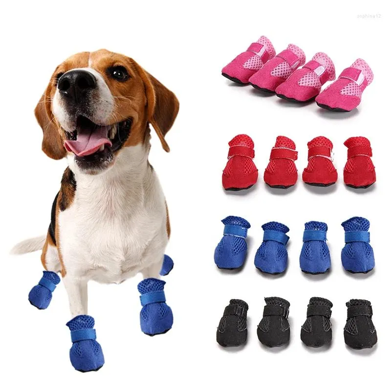 Dog Apparel Breathable Pet Shoes Waterproof Outdoor Walking Net Soft Summer Non-slip Wear-resistant Boot For Small Medium Dogs