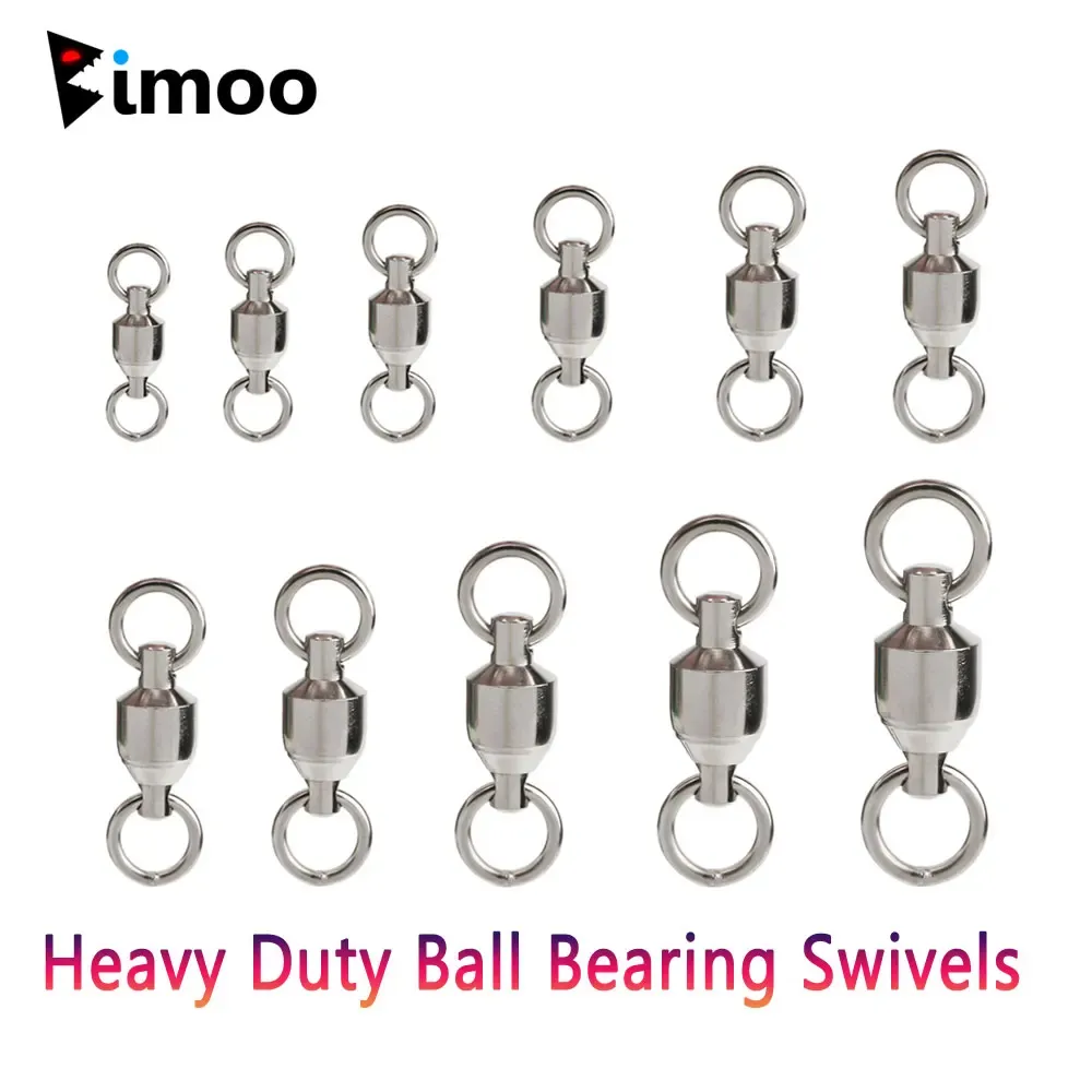 Boxes 50pcs Heavy Duty Ball Bearing Swivel High Tensile Strength Weld Ring Sea Fishing Rigs Hook Connector Lure Fish Tacke Accessories