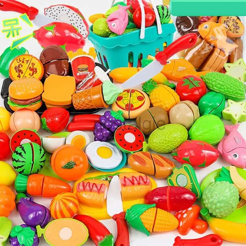 Kitchens Play Food 9-30pcs Kitchen Toys Firend Play Set Simulation Coute Fruit Vegetable Burger Cuisine Cuisine Enfants Toys éducatifs pour enfants 2443