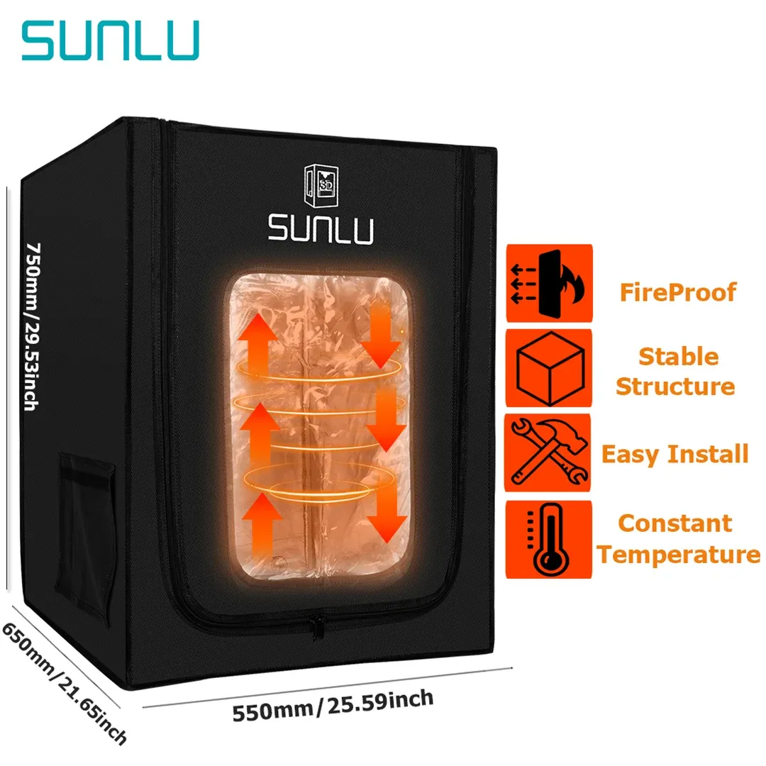 Sun Sunlu 3D Yazıcı Muhafazası 65*55*75cm Ender3/3 Pro/V2 için İyi Yalıtım Etkisi Diğer 235*235mm Sıcak Yatak Yazıcısı Kolay Yükle