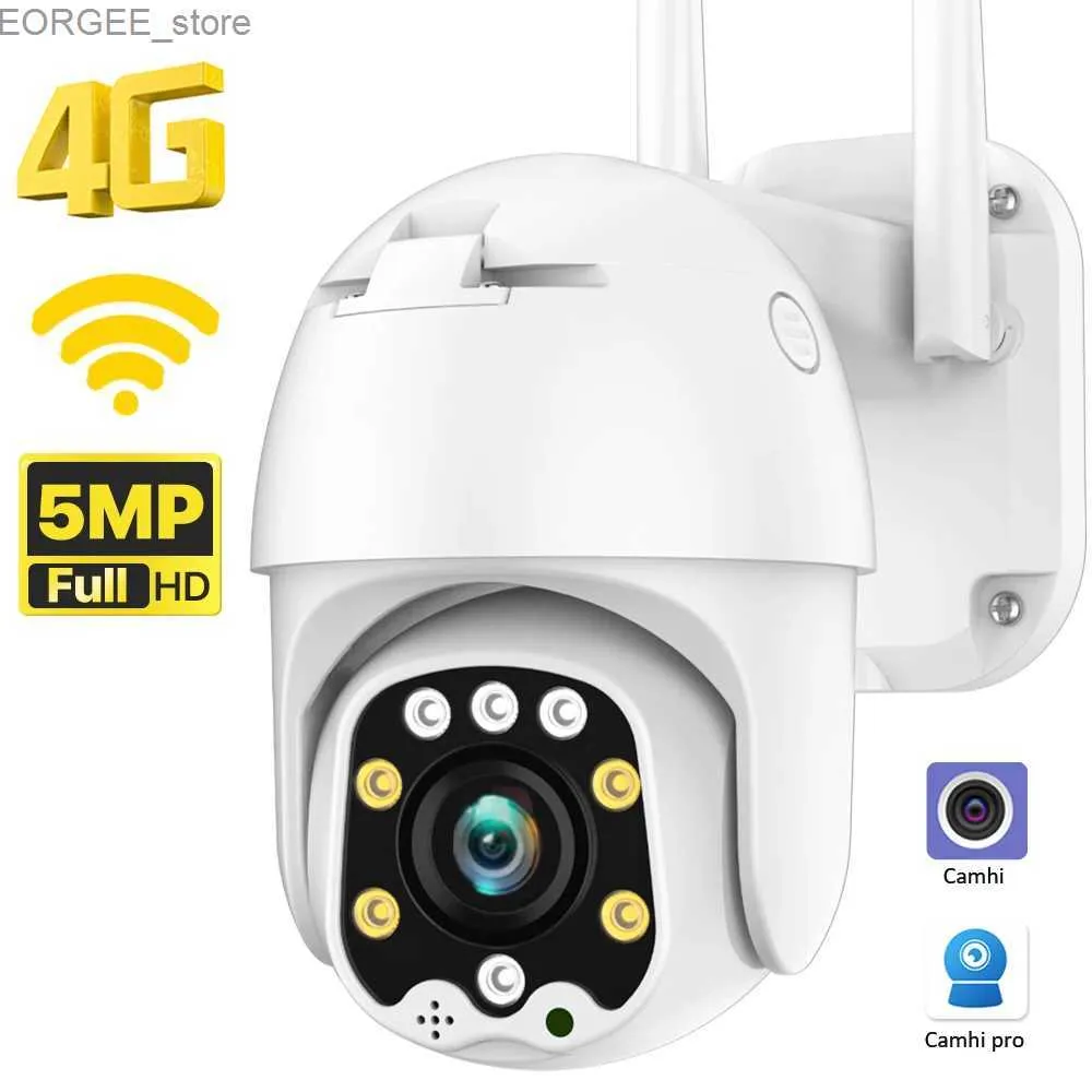 Andra CCTV -kameror utomhus WiFi PTZ -kamera 5MP HD 4G SIM -kort IP -kamera AI -spårning 1080p Video Surveillance CCTV Cam P2P CAMHI APP Y240403