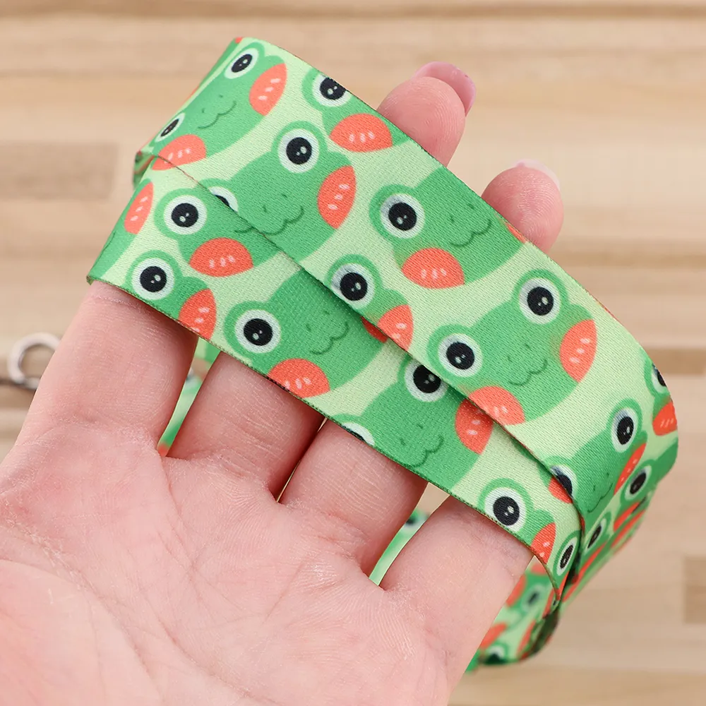 DHgate.com:Vibrant Green Frog Lanyard with Detachable Buckle