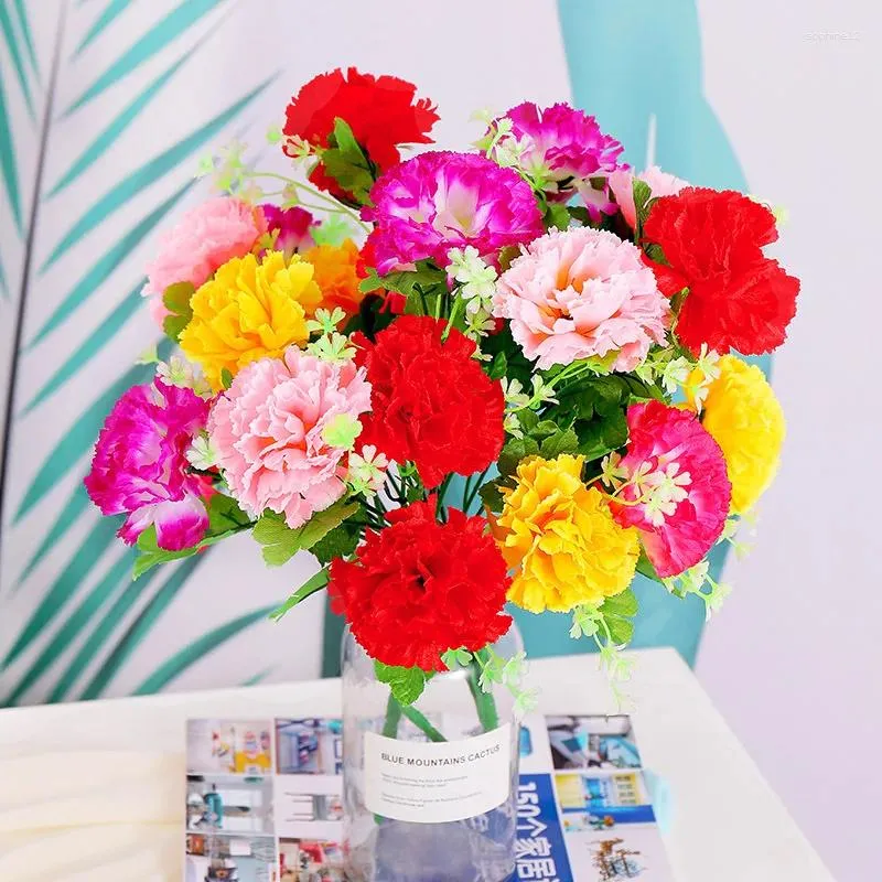 Fleurs décoratives 38 cm à fleurs artificielles en plastique Bouquet Bouquet Decoration Home Decoration Vase Arrangement de vase Accessoires