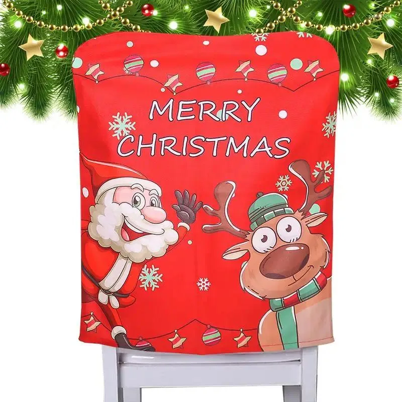 Chair Covers 1Pcs Christmas Decoration 2024 Cover Santa Claus Snowman Sleeve Festival Year Home Decor Ornament