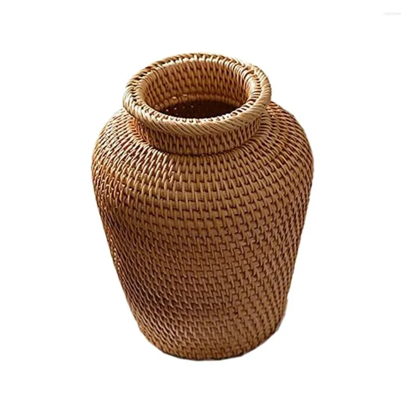 Schalen Rattan gewebte Vase Art Fashion Tabletop Dekorationspflanzen Blume Topf Faddisch für Wohnkultur