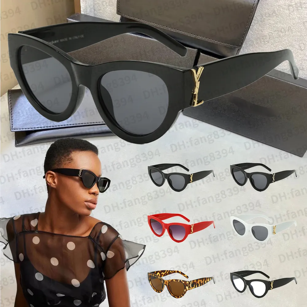 Luxury Sunglasses toprb YSL sunglasses for Women and Men Designer Logo ysl-M6090 Same Style Glasses Classic Cat Eye Narrow Frame Butterfly Fashion Glasses With Box