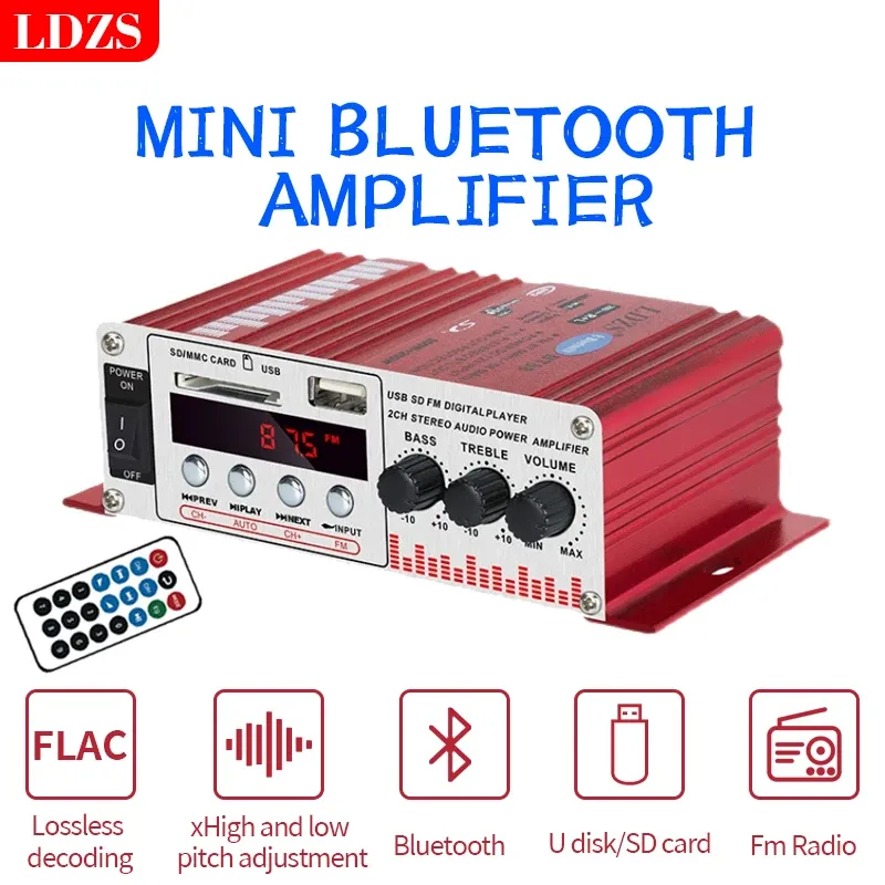 Auto Stereo Versterker, 3800W 2-kanaals Audio Eindversterker 12V Zwart Aluminium Auto Hifi Stereo Amp Auto Stereo Versterker, 3800W 2-kanaals Audio Eindversterker 12V Zwart Aluminium Auto Hifi Stereo Amp