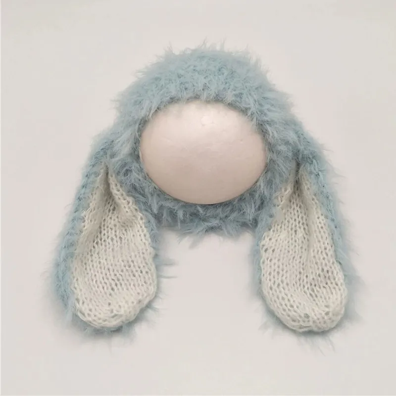 Bunny Ears Costume Hat Photographie Props Baby Shooting Beanie mignon chapeau cutanée pour la tête pour les nouveau-nés 0-12m +