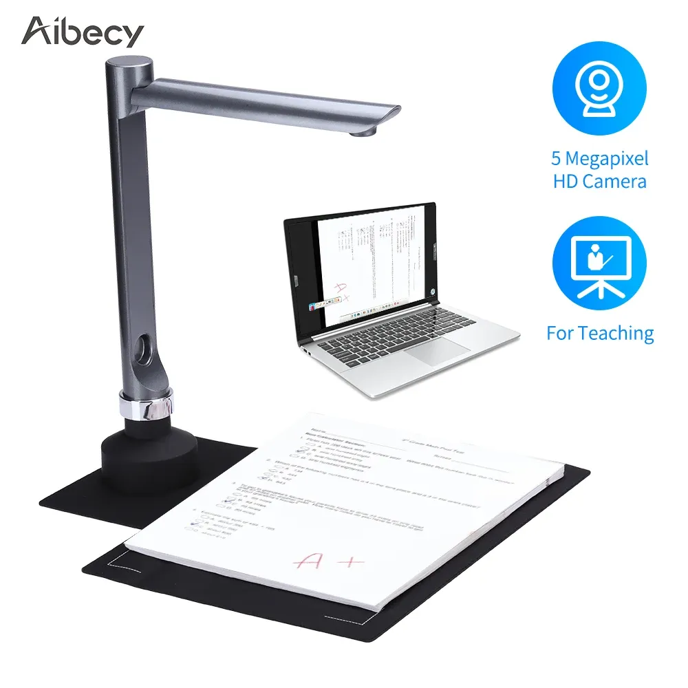 Presenter F60A USB Document Camera Scanner 5MP HD Camera A4 Size with LED Light Teaching Software for Teacher Classroom Online Teaching