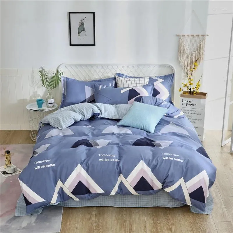 Bedding Sets Home Textile AB Lateral Conjunto lateral de House de Couekid Linho linho Azul Folha de copo de edredão 52