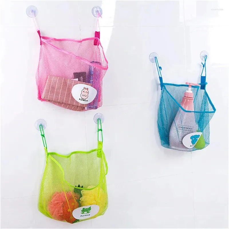 Storage Boxes 1 Pocket Bathroom Clothespin Mesh Bag Hooks Polyester Loading For Cosmetics Hanging Organizer Shower Bath