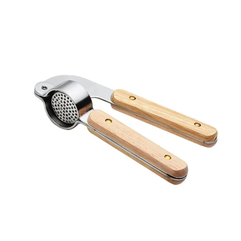 Neues Holzgriff manuell Knoblauchpresse Edelstahl 304 Knoblauch Masher Knoblauchschältung Knoblauch Masher kreative Küchengeräte2.Für den Holzgriff Knoblauch Masher