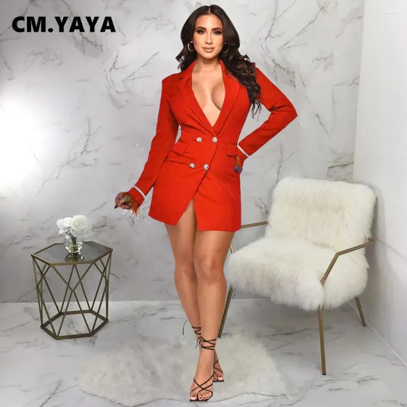 green emerald velvet dress Prefall Red Blazer Dress – Oyemwen main image 1
