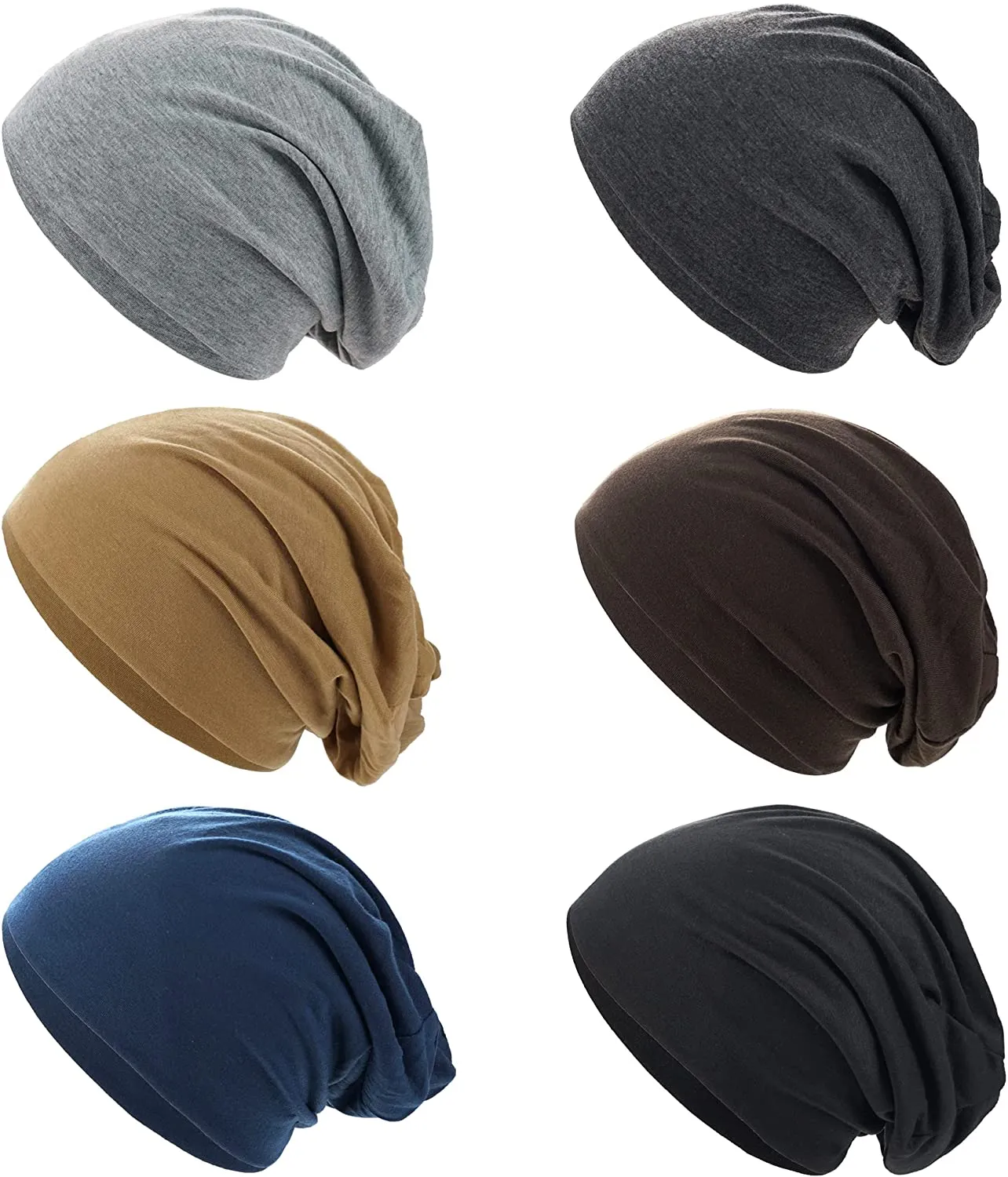 1 Pack Slouchy Cotton Beanie Lightweight Running Skull Cap 