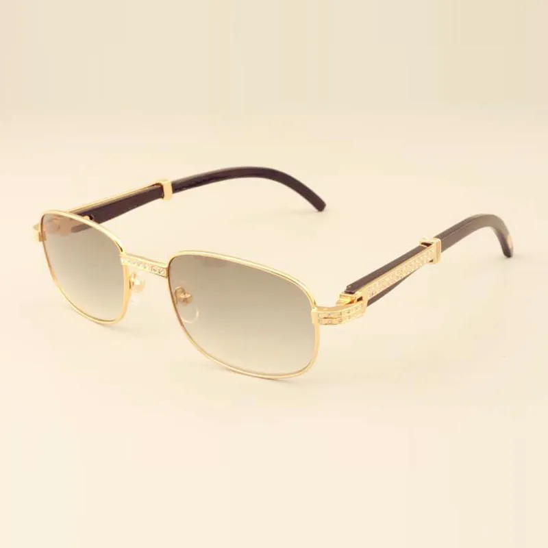 Nouvelles lunettes de soleil en diamant carré, A7381148 Lunettes de soleil d'angle noir naturel Taille: 56-21-135 mm, Lunettes de soleil de luxe haut de gamme, Unisexe