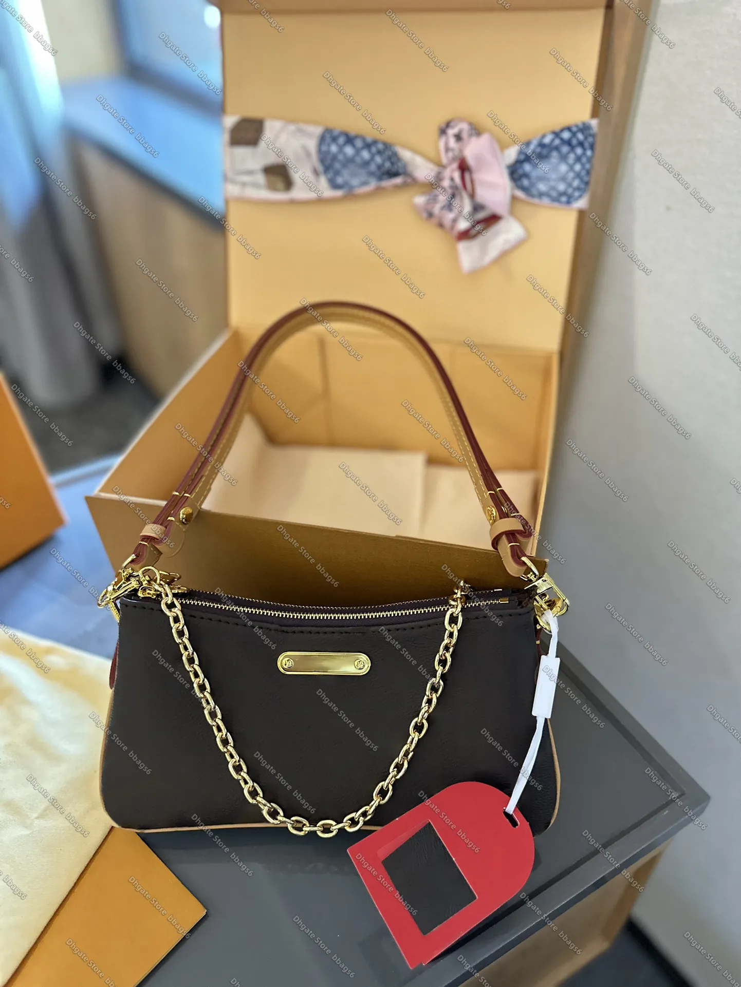 Designer Liv Pochette Handbag Genuine Leather Crossbody Purse for Women Sleek Classic Embossed Clutch