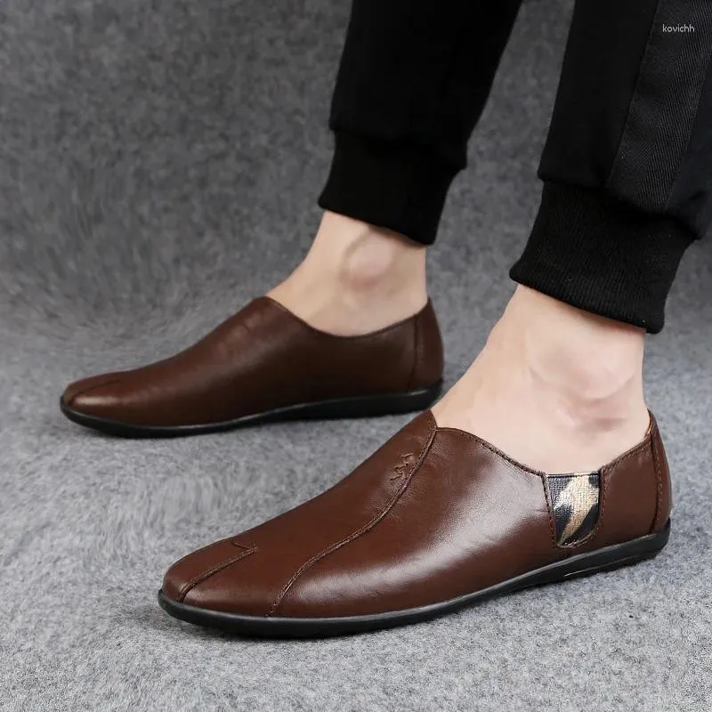 Chaussures décontractées Mode de mode hommes Véritable mocassins en cuir