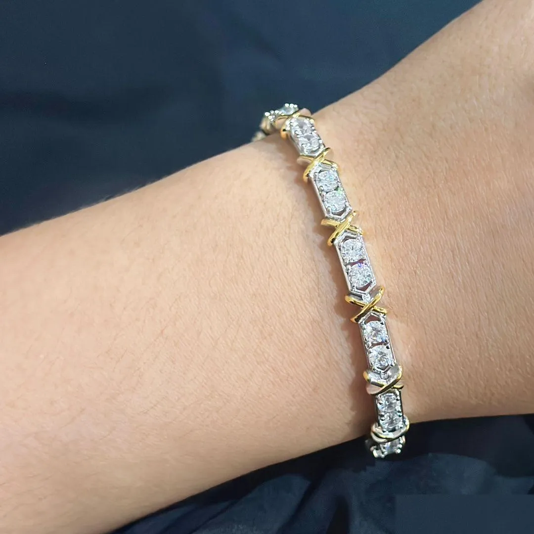 Bracelets de charme bracelet de luxe Schlumberger ESIGNER S925 Sterling Sier Cross Zircon Chaîne pour femmes bijoux avec bac Party Drop Deliv Otj6h