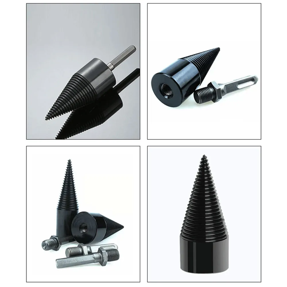 Wood Splitter Cone For Electric Drills 2-Pack Firewood Log Splitter Drill Bits - 45mm & 32mm Wood Splitting Cones Electric Drill Attachments