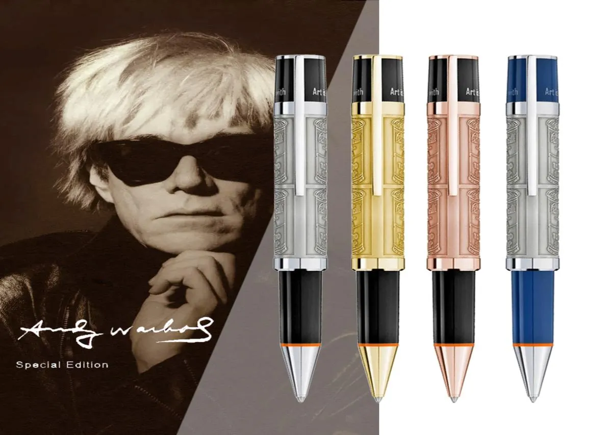 Limited Edition Andy Warhol Luxury Pen Classic Ballpoint Pen Reliefs Barrel Writ Smoth School Office Supplies7563977