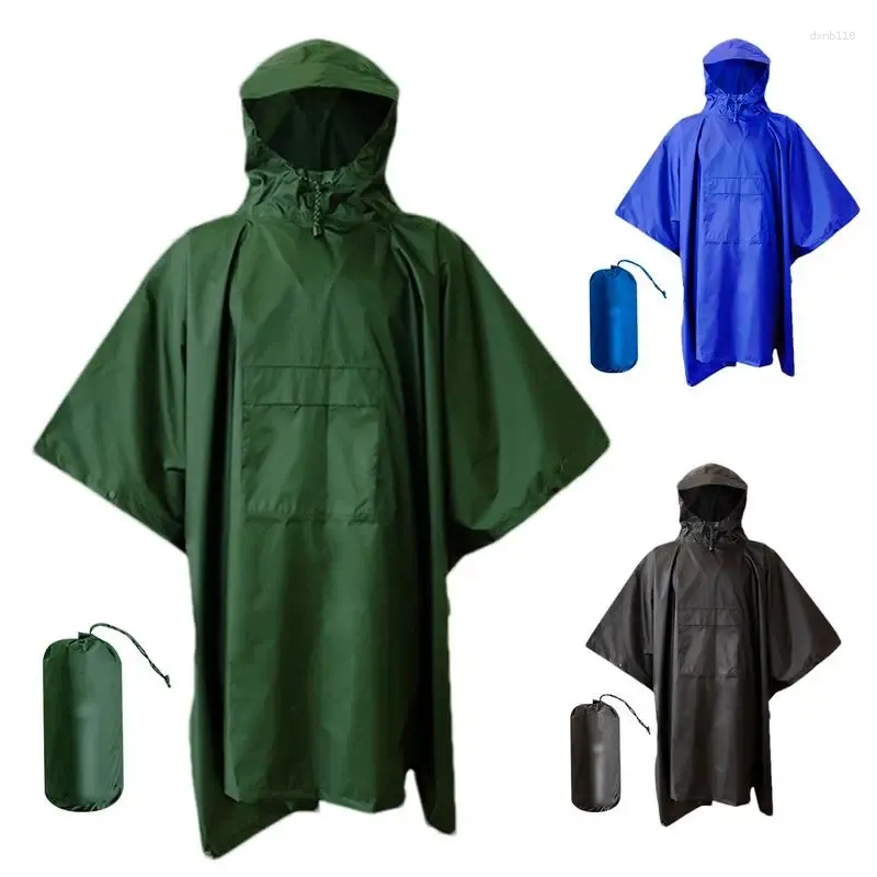 Regenjassen Outdoor Hooded Rain Poncho met pocket Ultralicht waterdichte jas jas Zonnescherming voor mannen vrouwen kamperen wandelen reizen