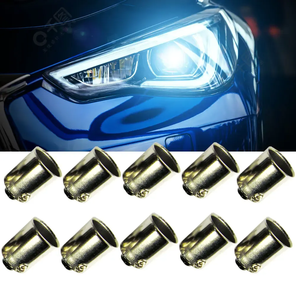 Uxcell 5pcs BA9S LED Bulb Socket Extensions – Car Light Socket Holder With Wire Harness, 10cm Cable, Red/Silver