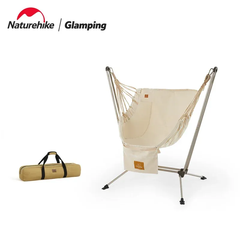 Möbler Naturhike Folding Floor Swing Chair Portable Outdoor Anti Rollover Folding Leisure Chair Camping Rocking Chair Bracket