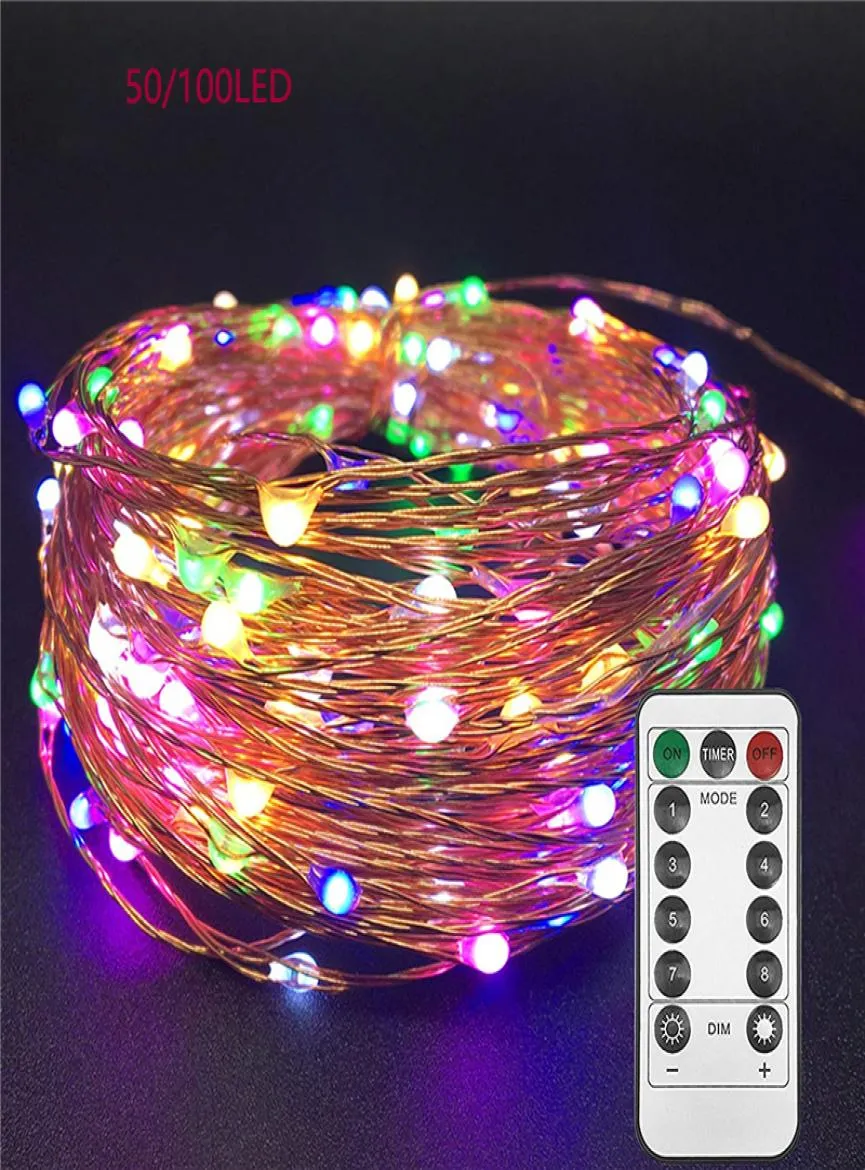 LED String Lights Twnikle Fairy Lights Waterproof 8 Modes 50Led 100 Led USB Plug in Copper Wire Firefly Holiday Lights strip4454743