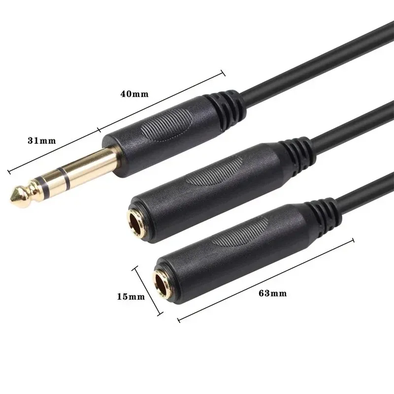 6,35 мм мужского до 2 6,35 мм женского адаптерного кабеля 1/4 6,35 мм заглушка до двух 6,35 мм