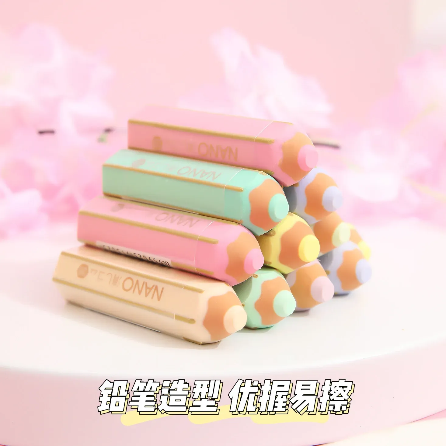 Eraser 45 pcs/lot Kawaii Novelty Pencil Shape Rubber Eraser School Office Supplies Stationery Japanese Kids Gift Prizes Erasers