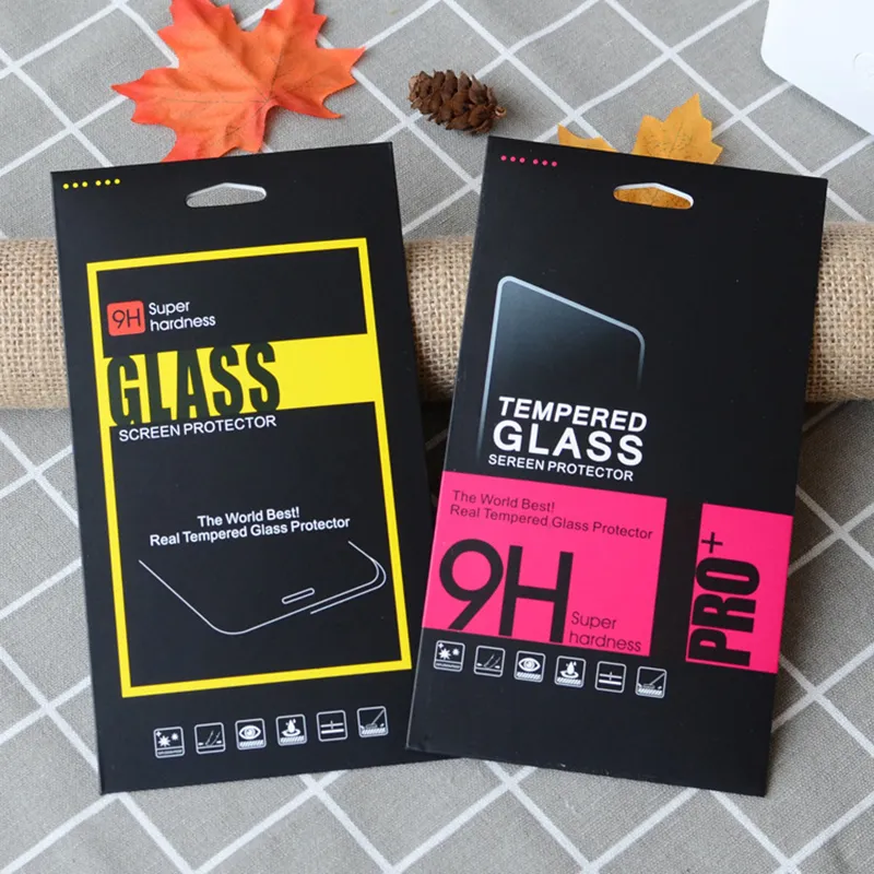 Hohe Qualität 18*10 cm Schwarzpapier Einzelhandelsverpackungsbox/Papierbox/weiße Box für iPhone 15 14 7 6 6 plus temperamentiertes Glas Samsung Screen Protector Film