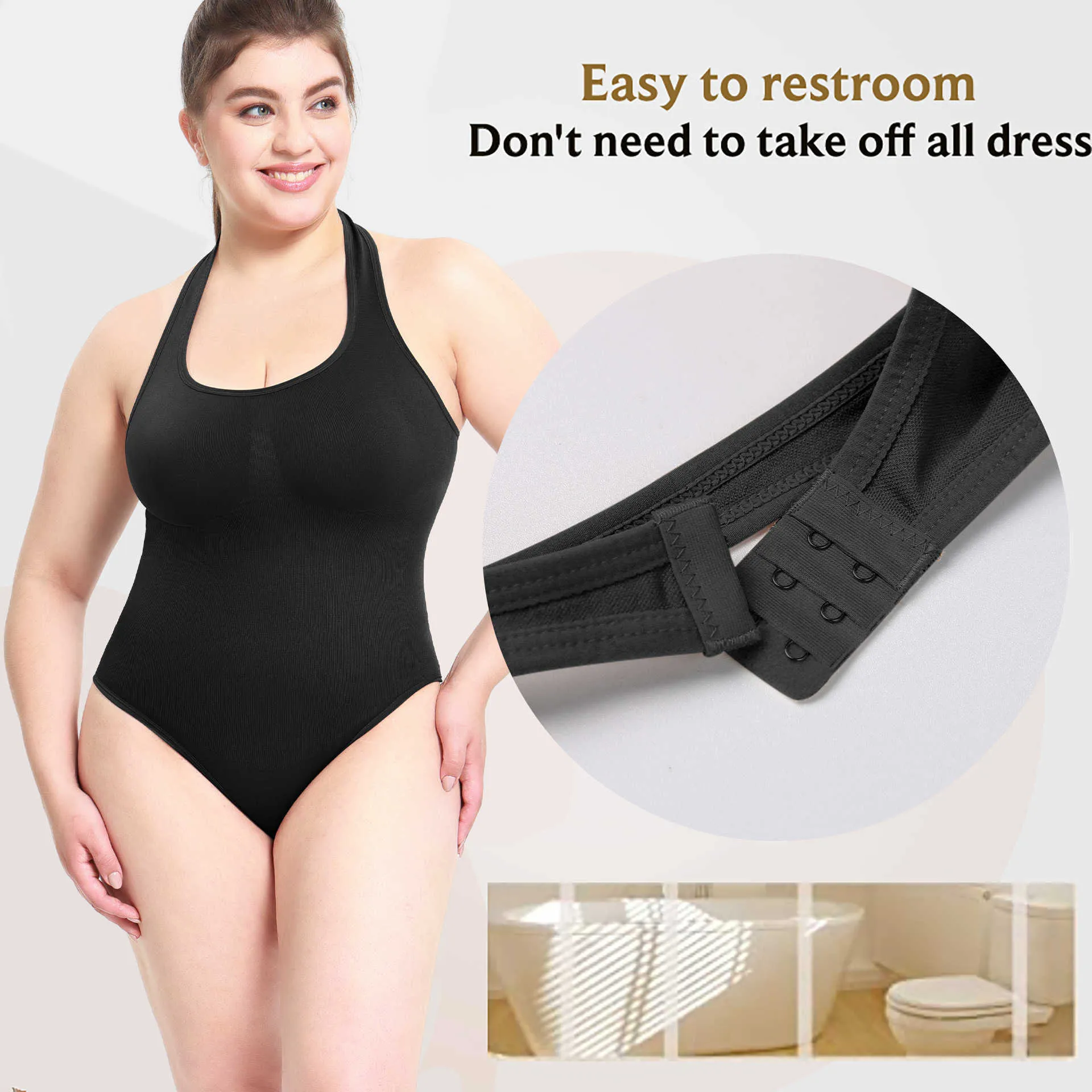 lady Waist Tummy Shaper Corset for women's body shaping neck hanging one-piece top large-sized tight fitting clothing