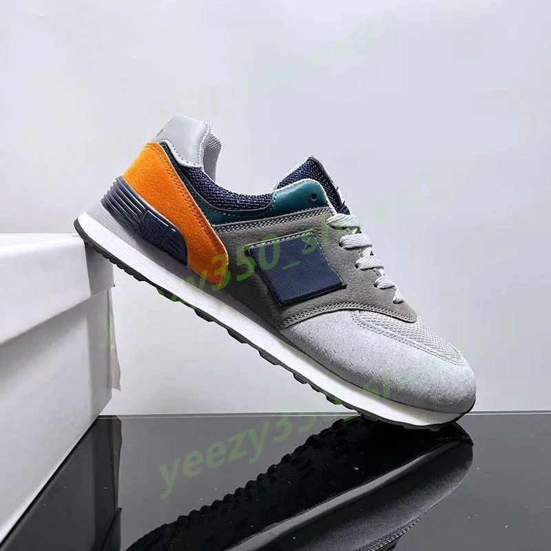 Designer Fashion Mens Trainers N574 Running Shoes B574 UNC 574 Rich Paul 574S Leon Dore White Navy Oak Leaf Green Yellow Orange Women Sneakers 36-45 Y43