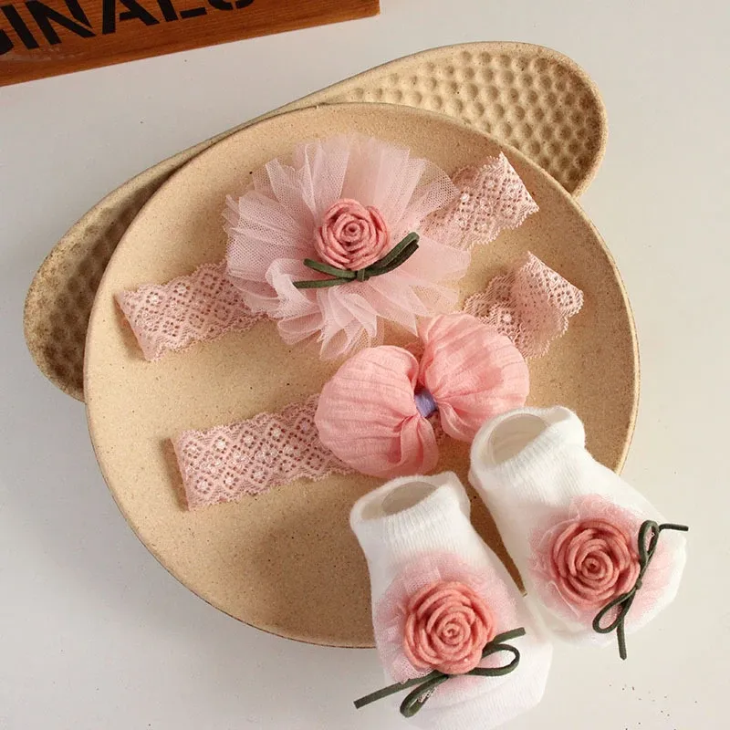 Adorable 3-Pack Newborn Baby Girl Headbands – Soft Cotton Bows In Pink & Blue
