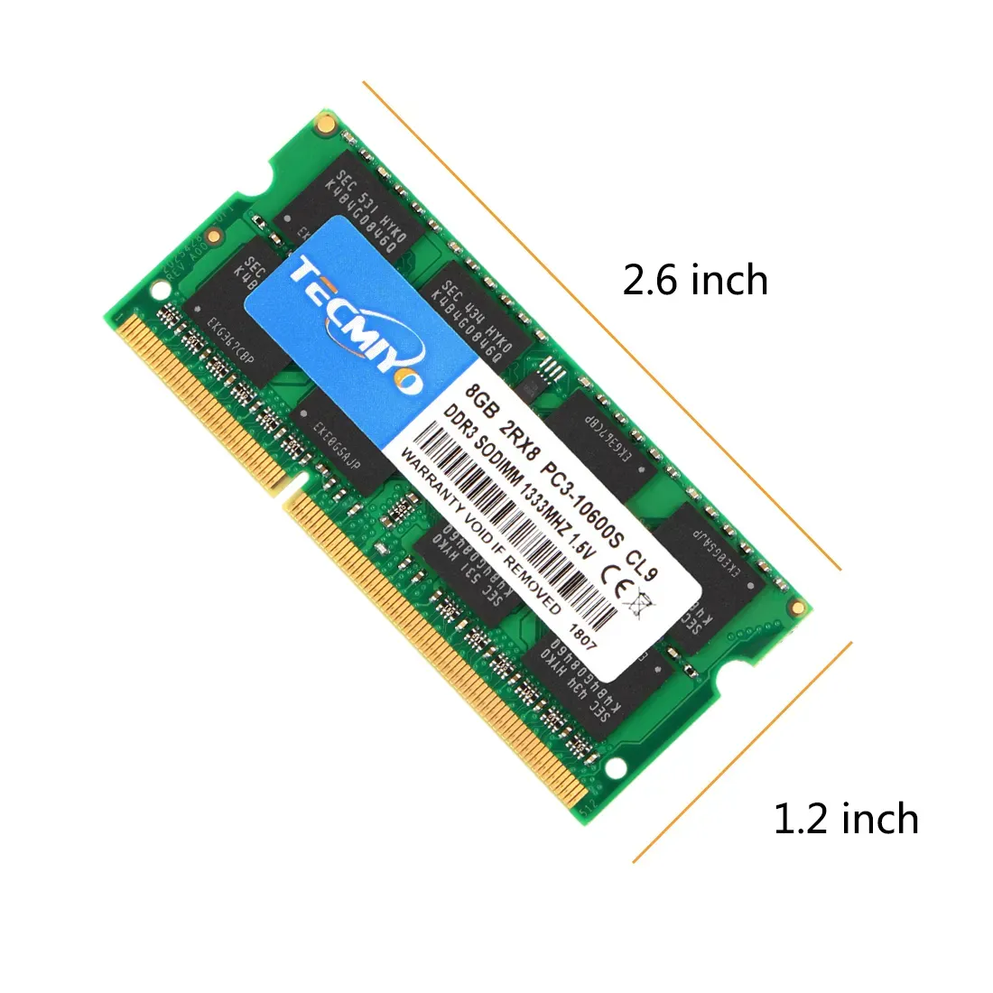 Barrette Mémoire PC3-12800 DDR3 8Go – 1600MHz CL11 – 204-Pin SoDIMM – Kingston