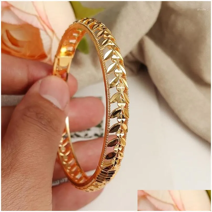 Bangle Nigeria Bangles for Women Man Dubai Gold Plated Armband African Fashion Punk Party Drop Delivery Smycken Armband DHXCU