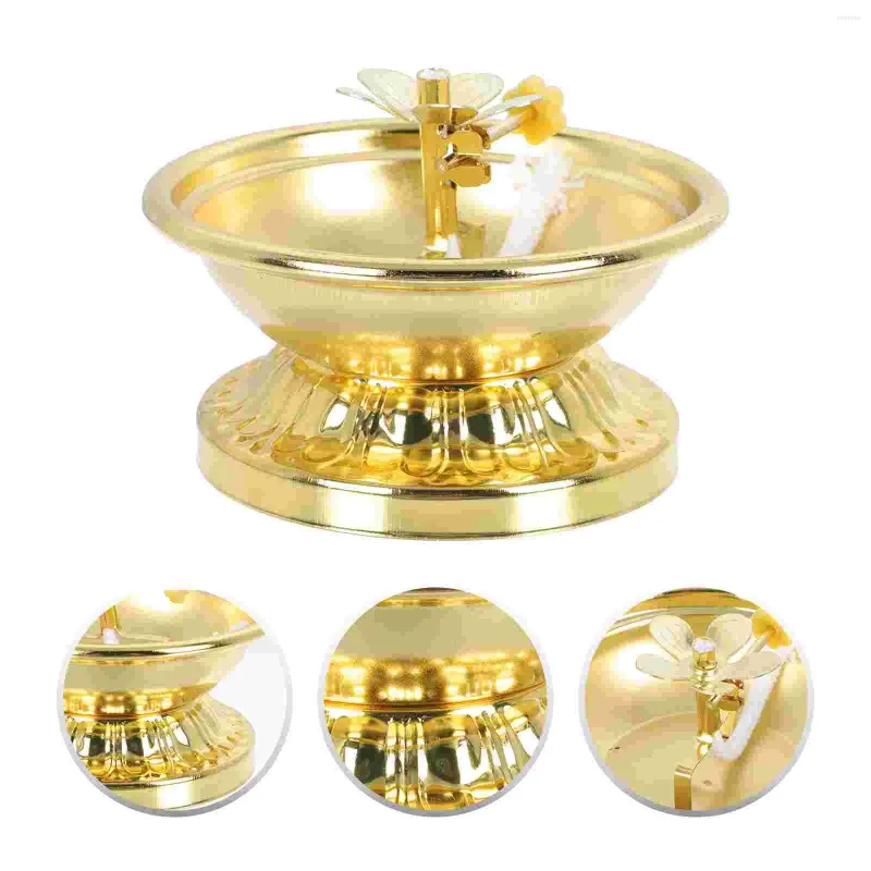 Candle Holders Row Lights Ghee Lamp Holder Metal Bracket Buddhism Faith Supplies Alloy Oil Stand