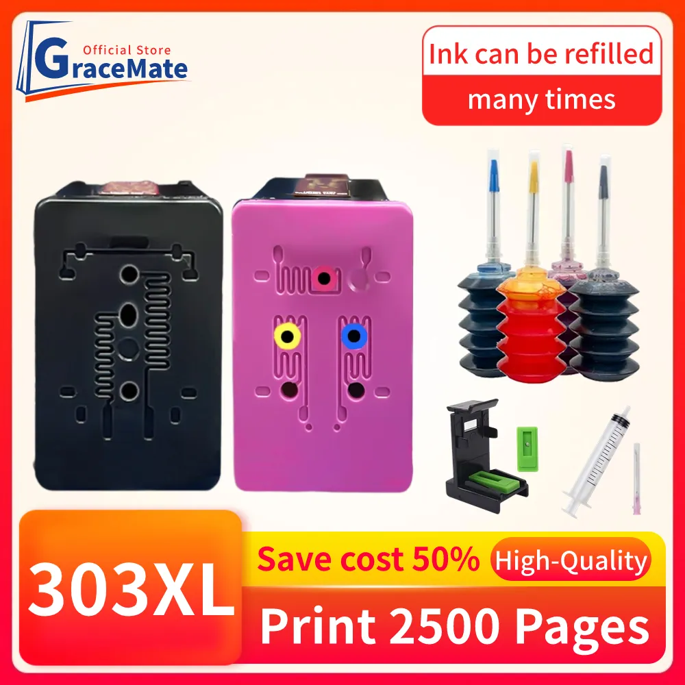 Toner Kngdom  750 Seten  1 Schwarz XXL Druckerpatronen Für HP 303 XL 303xl Tintenpatrone Envy Photo 6230 6258 7120 7130 7832 7855 7858 7864 Tango Tango X Drucker
