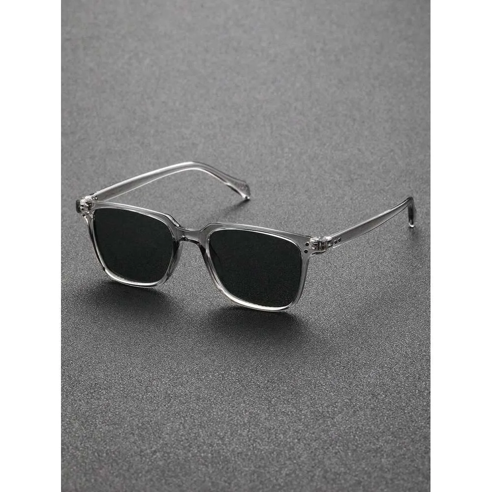 1 -stc mannen vierkante plastic frame klassieke zonnebrillen voor dagelijkse buitenbeschermingsaccessoires buitenbescherming