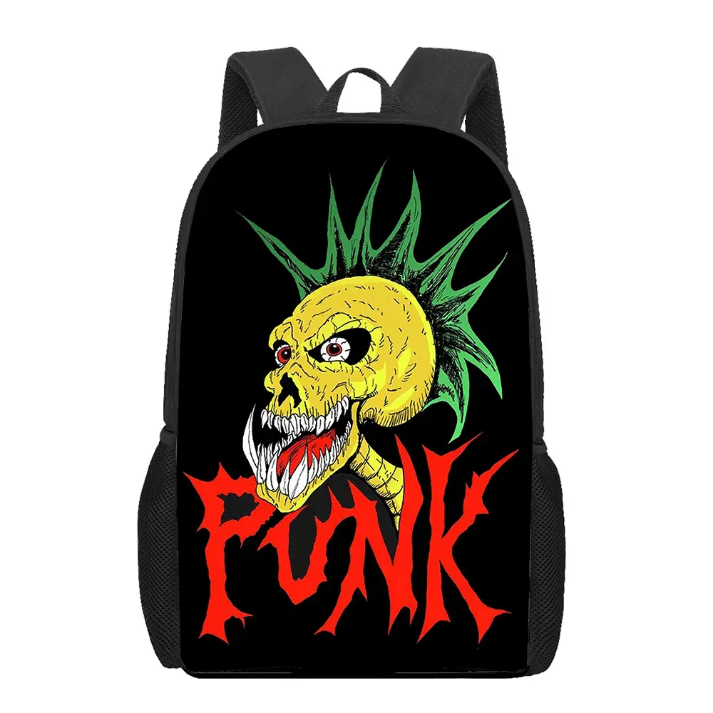 3D Printed Punk Rock Style Skull Backpack School Bag for Men
