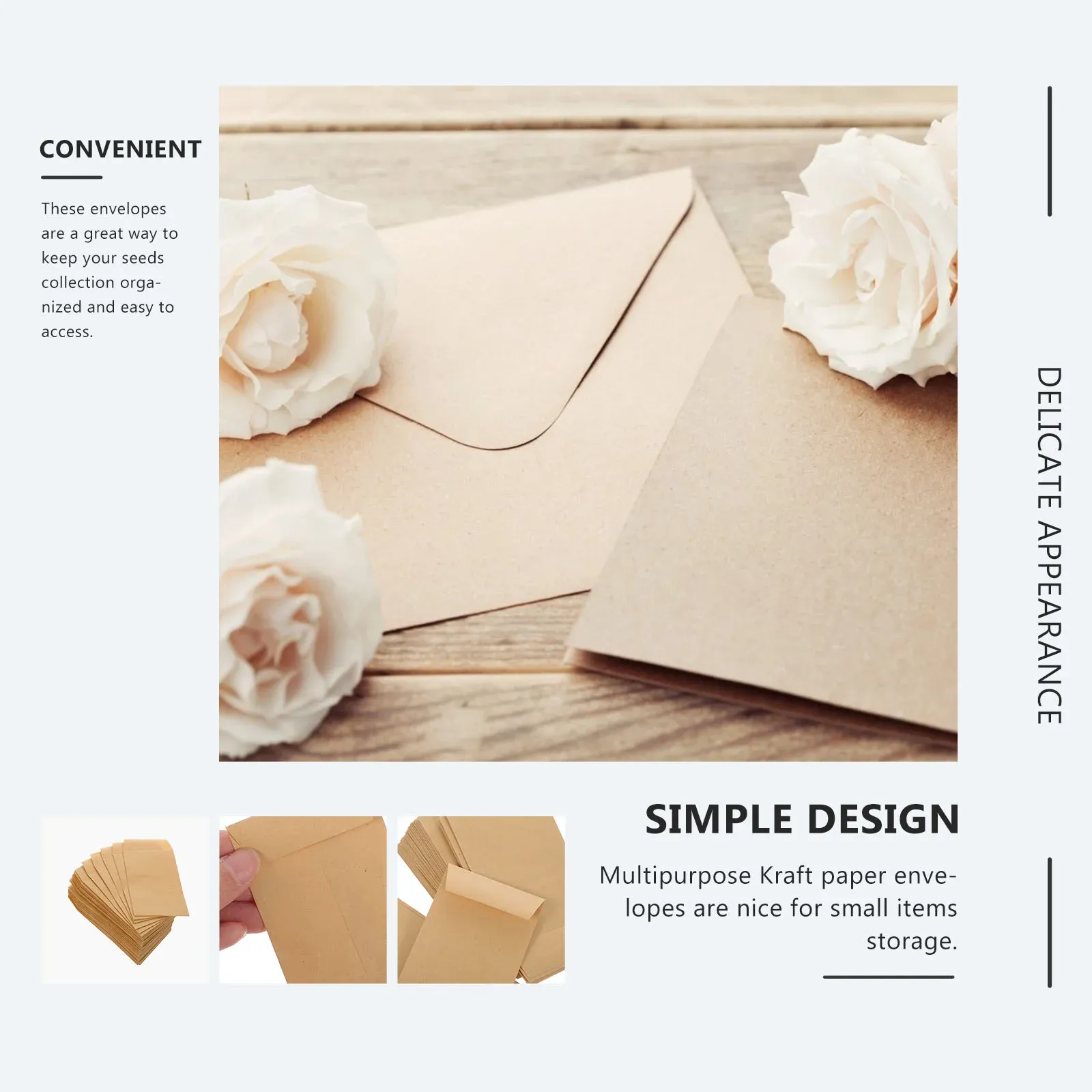 Mini Kraft Paper Envelopes: Small Seed Envelopes, Money Bags, Gift Card ...