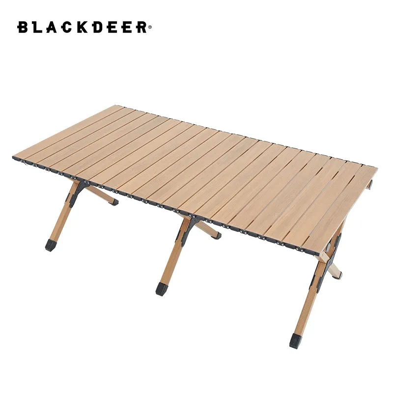 Furnishings Blackdeer Imitation Wood Aluminum Table Folding Aluminum Alloy Camping Family Picnic Table 120