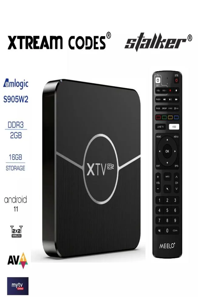 Xtream Codes TV Box Meelo Plus XTV SE 2 Stalker Smart Smart Android System AmLogic S905W2 4K 2G 16G Media Player8377277