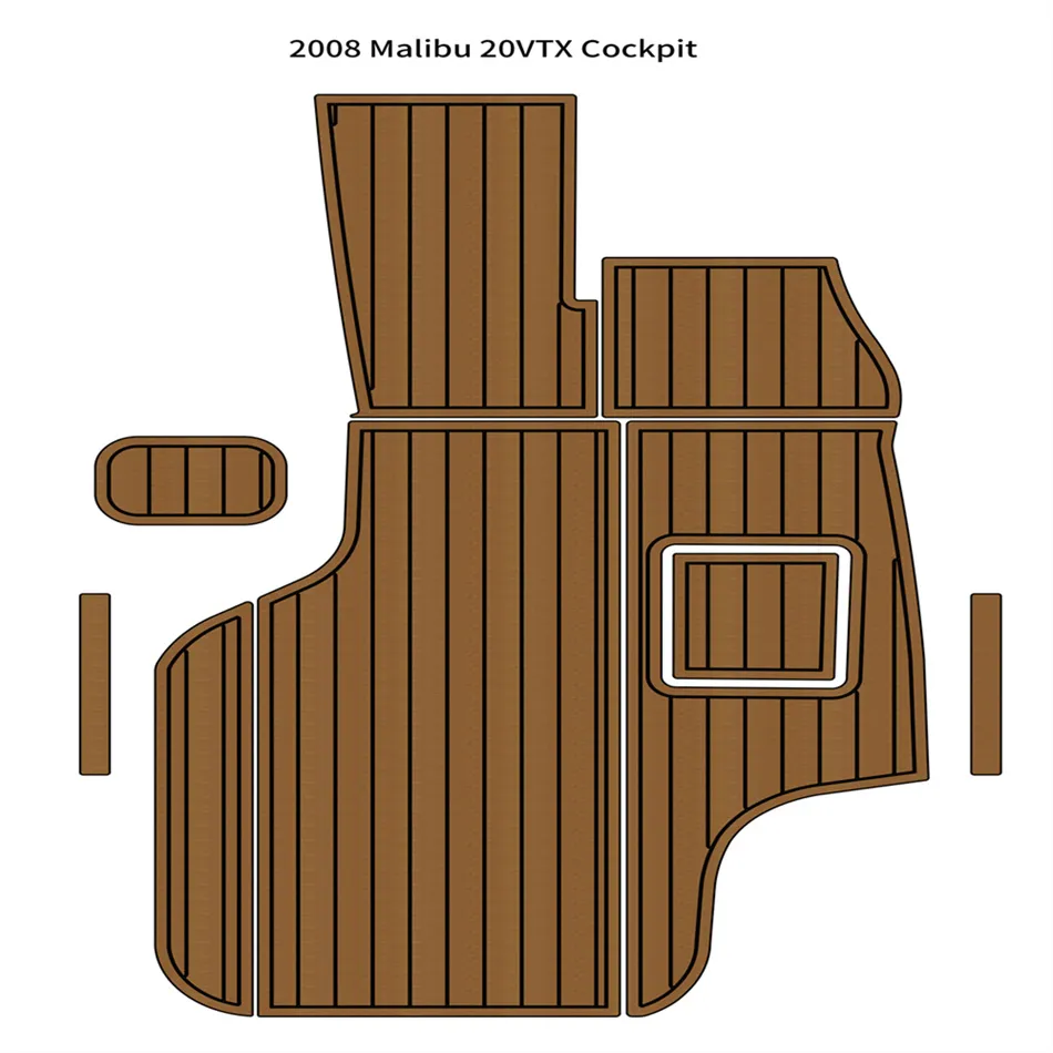 ZY 2008 MALIBU 20 VTX COCKPIT PAD BOAT EVA FOAM FAUX TEAK DECK GOLV MAT GOLVER Självhäftande SEADEK GatorStep Style Pads