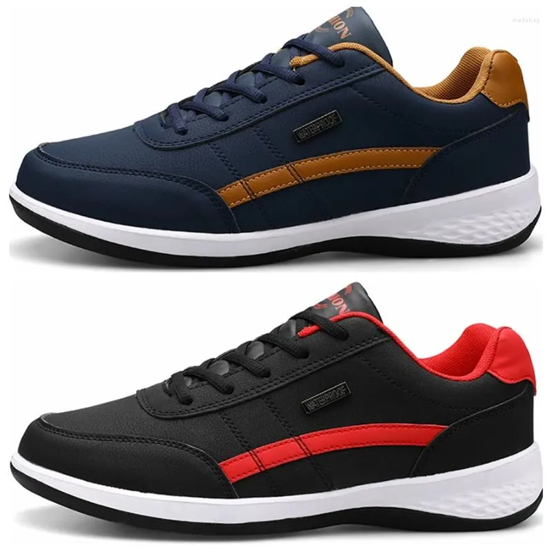 Chaussures décontractées 2024 Sneakers en cuir authentiques pour hommes respirants non glissants extérieurs marche de poids léger semelle à lacets