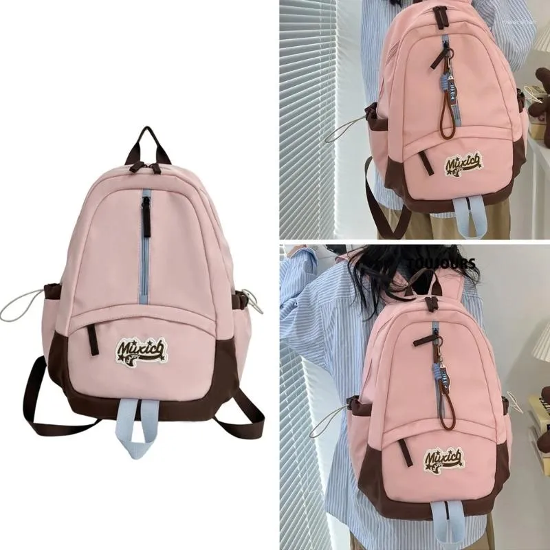 Sacs d'école sac à dos décontracté camping en plein air avec longe sac en nylon à grande capacité pour fille adolescente